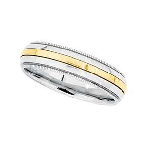 Stainless Steel & 18K Yellow SIZE 09.50 Comfort Fit Band Jewelry