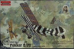 Roden 1/48 Fokker D.VII German BiPlane Fighter WWI New  