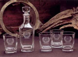Personalized Decanter & 4 rocks glass set ENGRAVED  