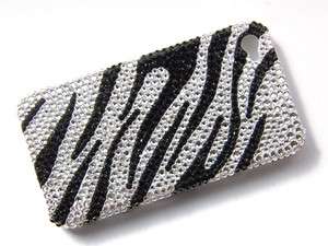 Black White African Zebra Tiger Stripes iPhone 4S 4 Case Cover 