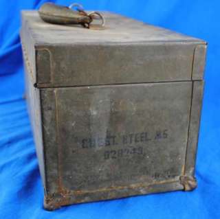 Vintage Industrial Chest Steel M5 D29249 Military Tool Box Toolbox 