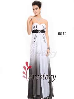   Hand Printed Chiffon Rhinestones Prom Dress 09512 610585149713  