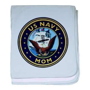  Baby Blanket Sky Blue US Navy Mom Bald Eagle Anchor and 