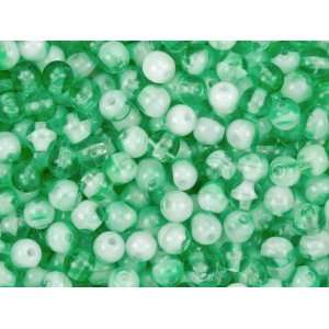  Druk Bead 4mm Green and White (100pc Pack) Arts, Crafts & Sewing