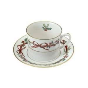 Royal Worcester Holly Ribbons Teacup and Saucer 7oz  