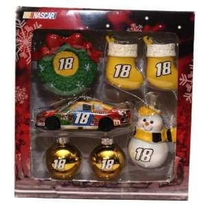 2011 NASCAR #18 Kyle Busch 7 PC Christmas Ornament Set