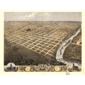  Historic Panoramic Map Birds eye view of the city of 