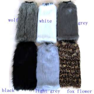 Womens One Pair Lower Leg Warmer Boots Shoes Sleeve Cover Faux Fur 