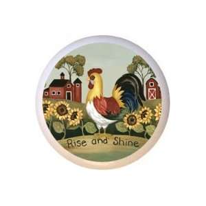  Rise and Shine Rooster Chicken Drawer Pull Knob