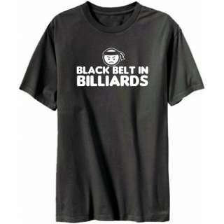 Black Belt In Billiards Sports Mens T Shirt Dark Silver  