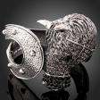 ARINNA Ladies Fashion Horse Head Crystals Inlaid White Gold GP Bangle 
