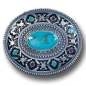  Pewter Belt Buckle   SW Design   Turquoise Sports 