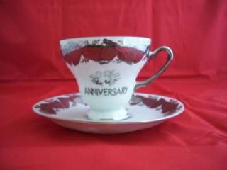 Norcrest China Silver 25th Anniversary Cup and Saucer  