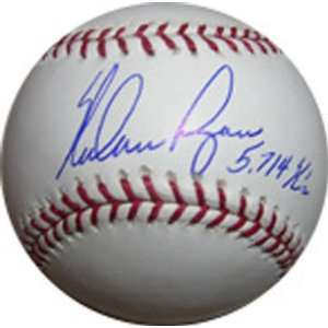  Nolan Ryan Autographed Baseball with 5714 Ks Inscription 
