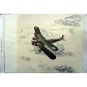    Antique Colour Print War Plane Aircraft America
