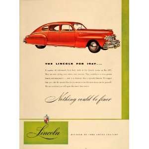   Ad Red Lincoln Automobile Luxury Sedan Car Auto   Original Print Ad