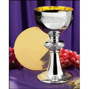  Ornamented Chalice and Paten Set