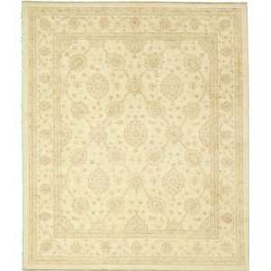  80 x 95 Ivory Hand Knotted Wool Ziegler Rug