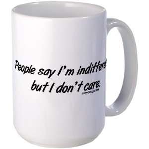 Ironic Indifference Funny Large Mug by   Kitchen 