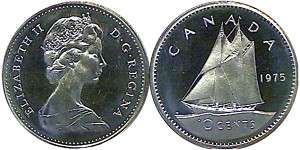 CANADA TEN CENTS QUEEN ELIZABETH II 1975 MINT STATE  