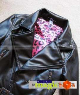 Women Rivet Motorcycle Leather Bomber Jacket Coat #003  