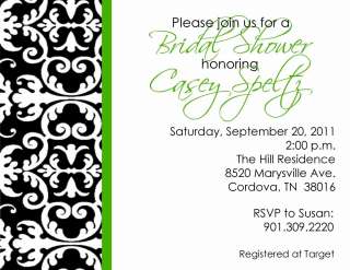 Damask Bridal Baby Shower Engagement Party Invitations  