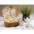 Delton Products Butterfly Porcelain Tea Set in a Basket   for Dollies