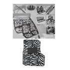   Set   2 Zebra Black and White Low Back Front Bucket Seat Covers
