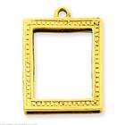 FindingKing 14K Yellow Gold Picture Frame Pendant Charm Jewelry