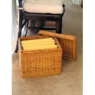 File Box   Wicker w/ file rods & lid   Letter size   Natural   13H x 