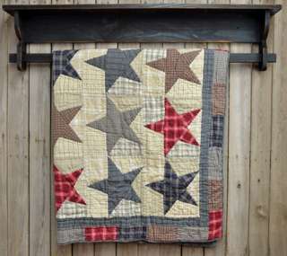 Primitive Country America Throw Stars Victorian Heart Patchwork Quilt 