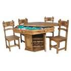 Million Dollar Rustic Furniture Six Sided Poker Table   Brown   53.00 