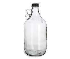 Glass Clear Water Jar Jug Bottle with Lid   1/2 gallon / 64 oz. with 