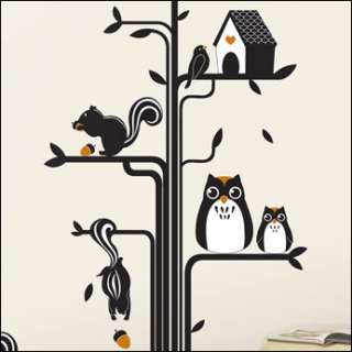 TREE&OWL BIRD Art Decor Mural Wall Paper Sticker #164  
