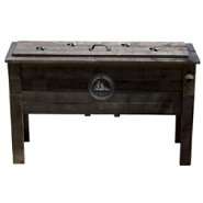   qt. Rustic Wooden Deck Cooler – Mountain Scene Emblem 