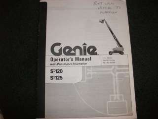 Genie S 120 S 125 lift operators manual  