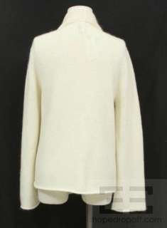 Eileen Fisher Ivory Wool & Mohair Open Cardigan Size M  