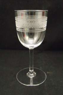 Elegant Needle Etched Wine Glass Goblet  