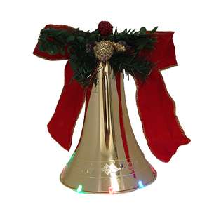   Lighted LED Musical Gold Christmas Bell Decoration 