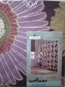   Designs Sunflower purple Fabric Shower Curtain 70 W X 72 L  