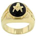 Goodin Emblem Onyx Masonic Ring   Size 13