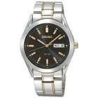 seiko men s sne047 two tone solar black dial watch