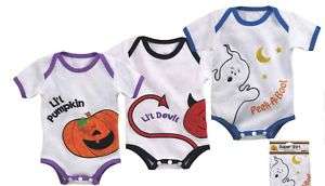 Halloween Baby Diaper Shirt Ghost, Lil Devil, Pumpkin  