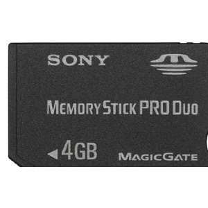   memory card ( Memory Stick Duo adapter included )   4 GB   MS PRO DUO