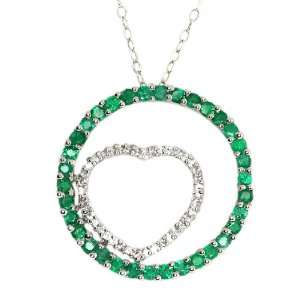  2.02 Ct Green Emerald & White Topaz .925 Sterling Silver 