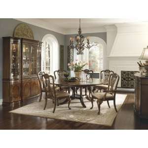   Round Pedestal Table Set with Queen Anne Chairs by Universal Furniture