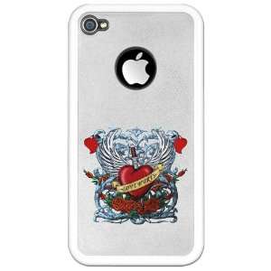   or 4S Clear Case White Love Hurts with Sword Heart Thorns and Roses