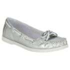 Melrose Avenue Womens Starboard Casual Boat Shoe   Silver