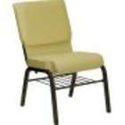   GG 18.5W Beige Patterned HERCULES&trade  Church Chair with Book Bask