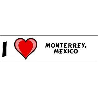 SHOPZEUS I Love Monterrey, Mexico Bumper Sticker (3x12) 
